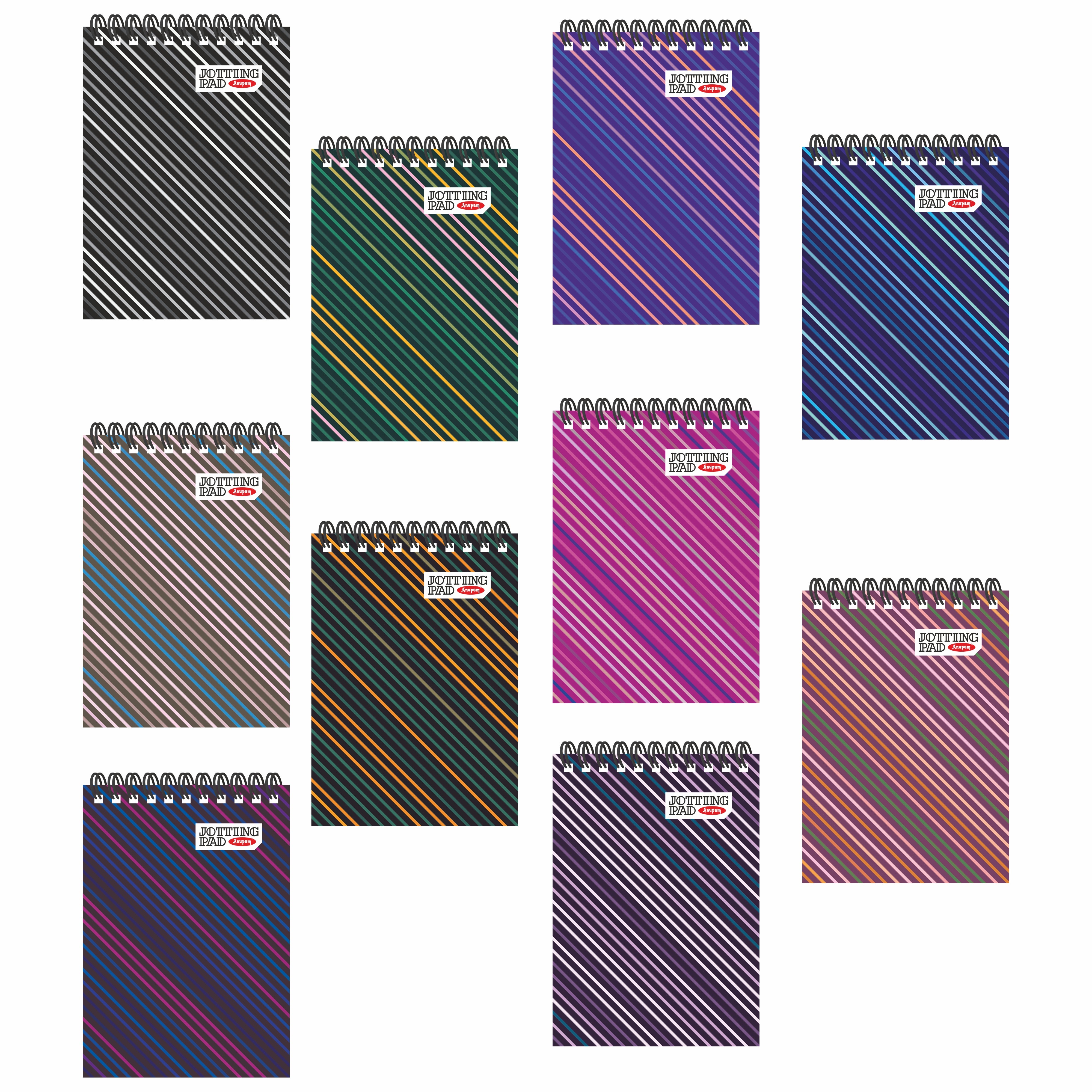 Anupam Spiral Jotting Pads-Lined College Ruled Paper Assorted Covers-Spiral Notebook-Memo Pads-100 pages  (Pack)